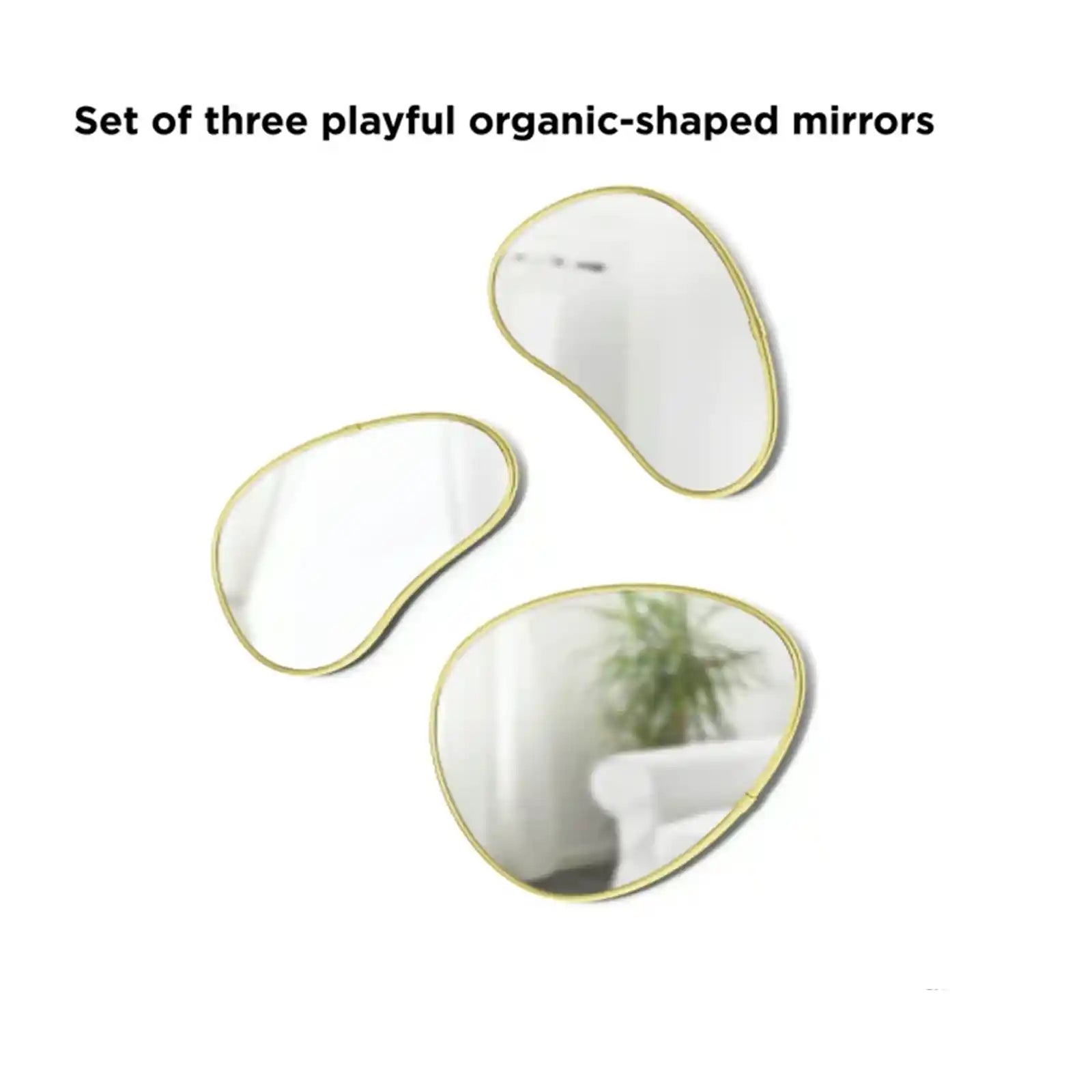 Wall Mirrors Set of 3 Irregular