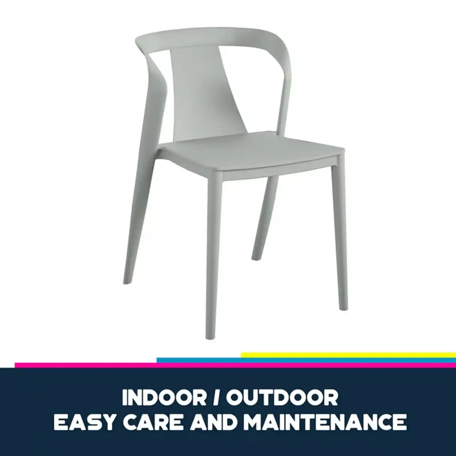 Modern Arm Dining Chair, Indoor/Outdoor, 2-Pack