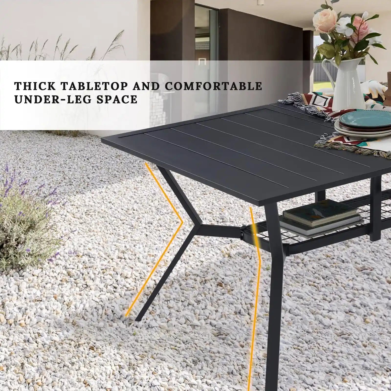 Rectangle Patio Dining Table for 6 Person