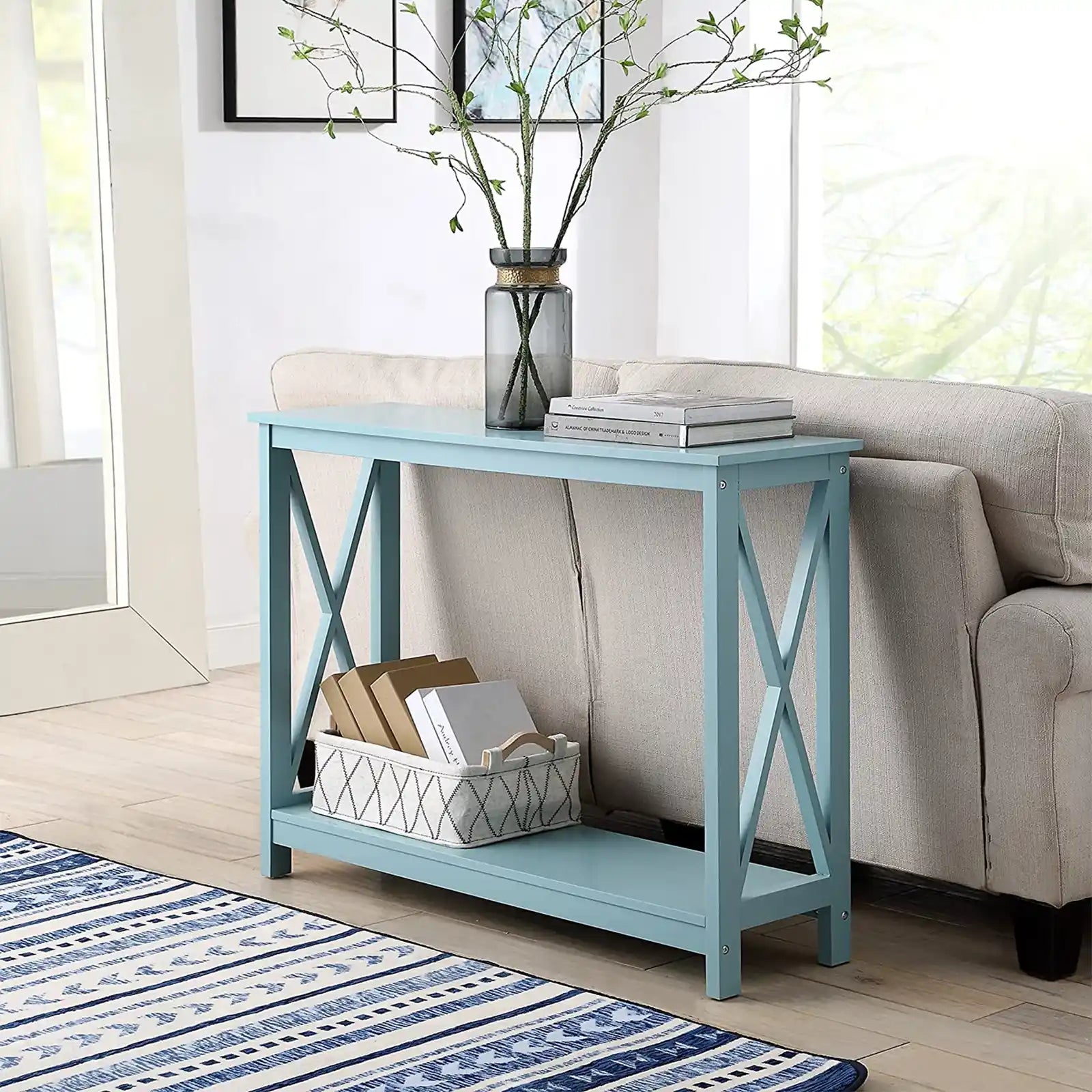Oxford Console Table with Shelf for Entryway or Livingroom
