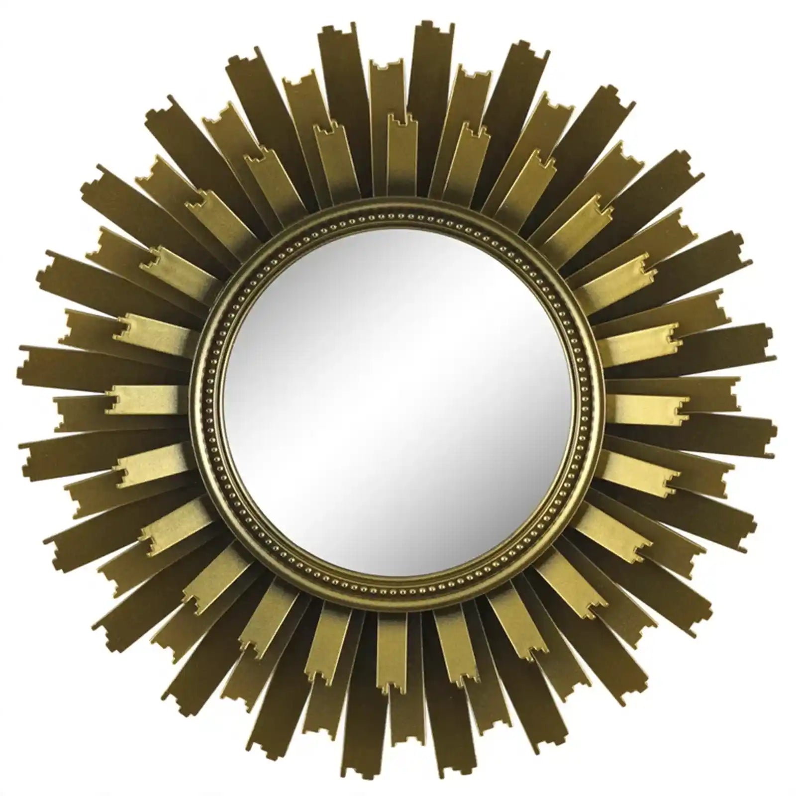 3-Piece Round Sunburst Mirror Set in Gold Finish