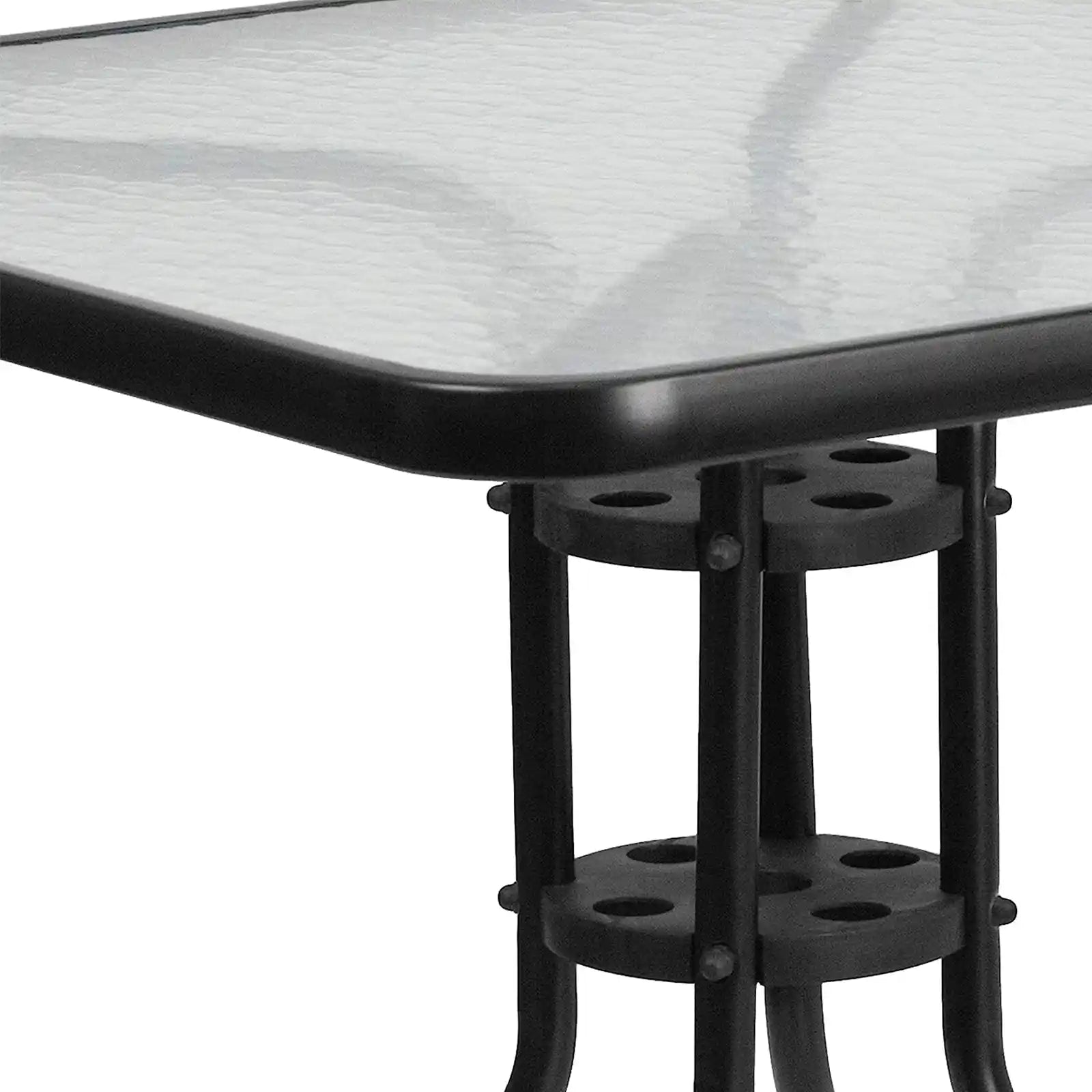 31.5'' or 23.5" Square Tempered Glass Metal Table