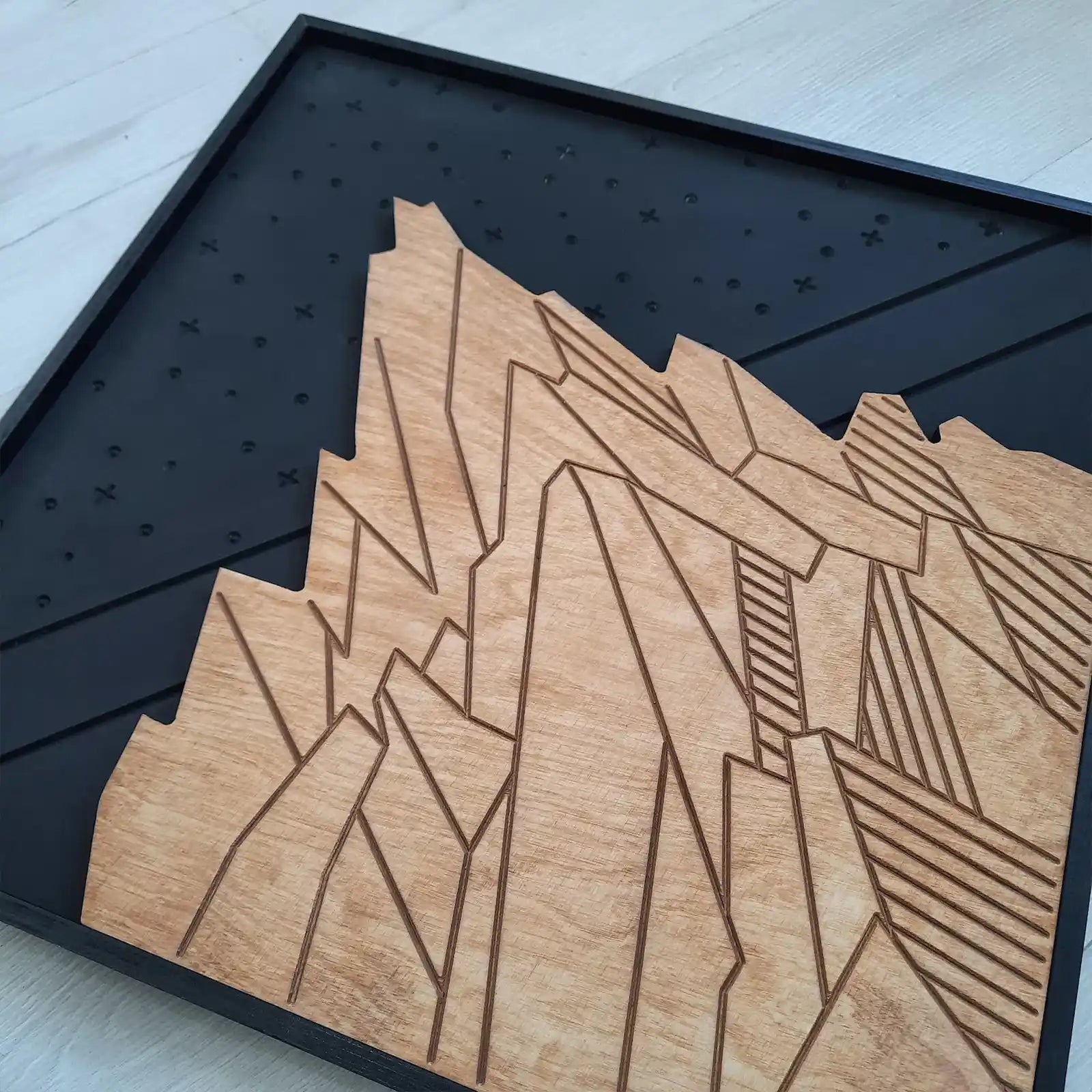 Decoración de pared de montaña, arte moderno de pared de madera en 3D, arte rústico de pared de madera, colgante de pared de madera, regalo de inauguración de la casa, producto con descuento, regalo