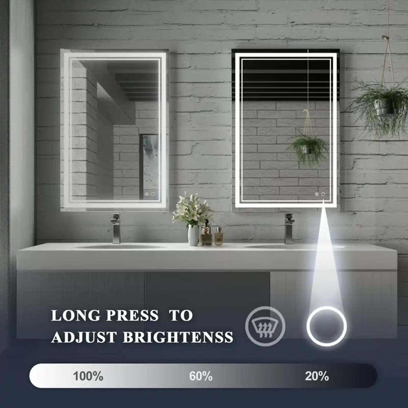 Espejo de baño LED con luces, espejo de tocador de baño, espejo de maquillaje LED montado en la pared