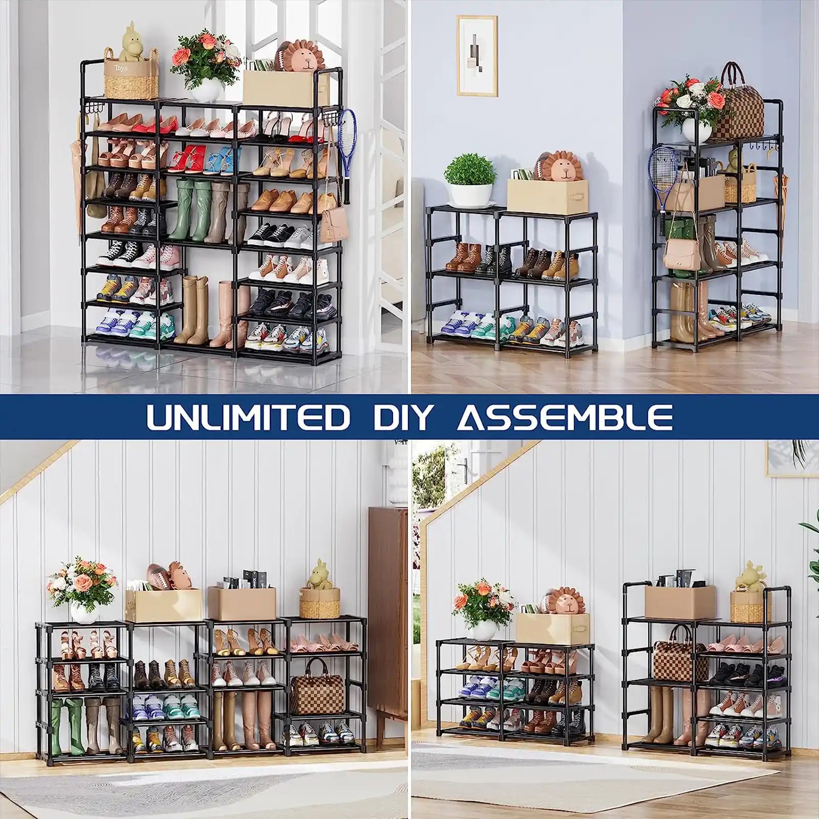Shoe Cabinet for Entryway, 8-Tier Tall Shoe Shelf Shoes Rack