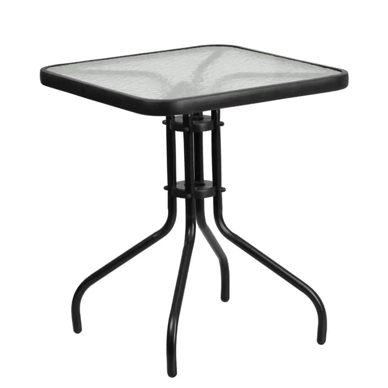 31.5'' or 23.5" Square Tempered Glass Metal Table