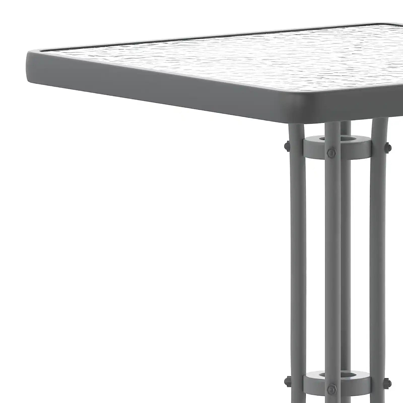 31.5'' or 23.5" Square Tempered Glass Metal Table