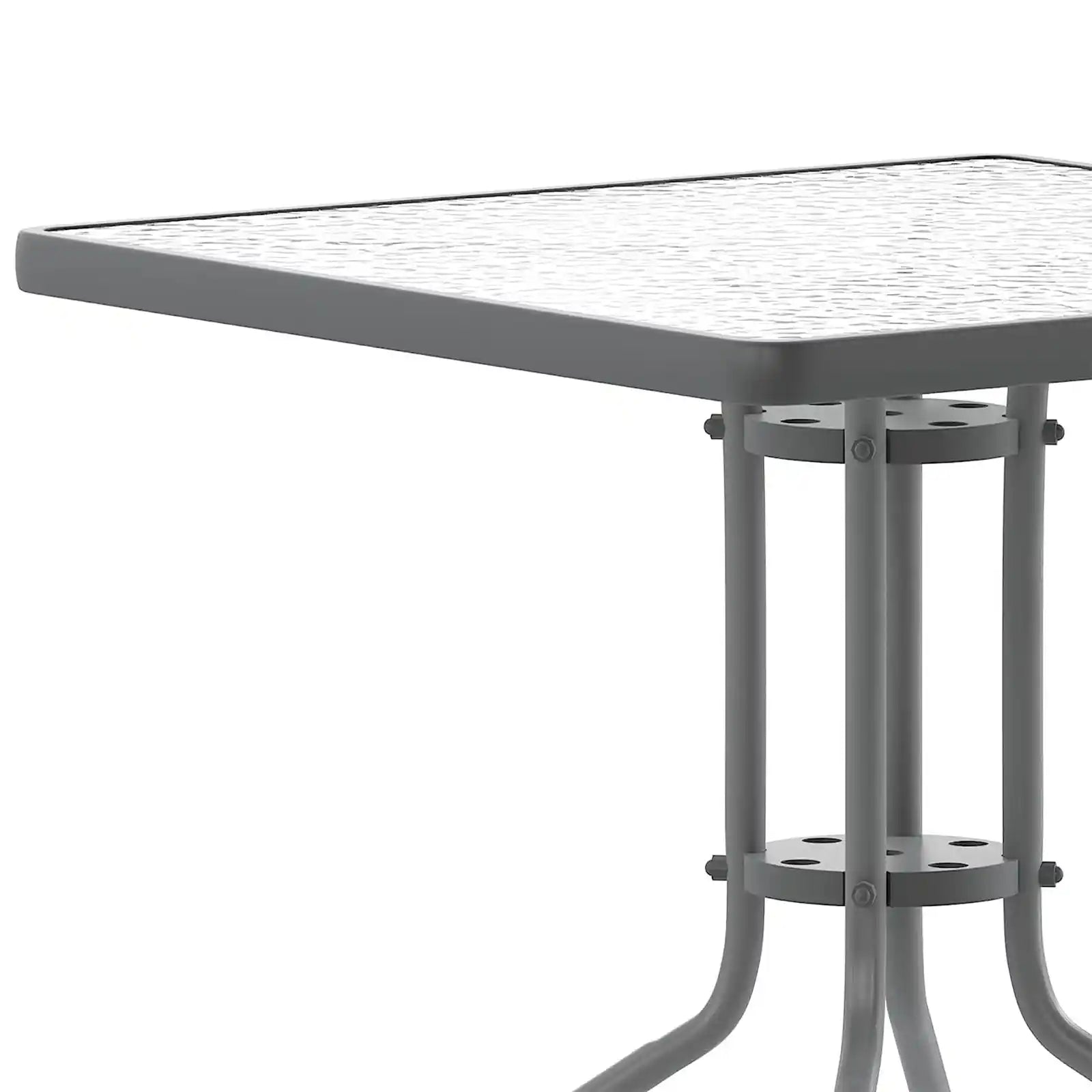 31.5'' or 23.5" Square Tempered Glass Metal Table