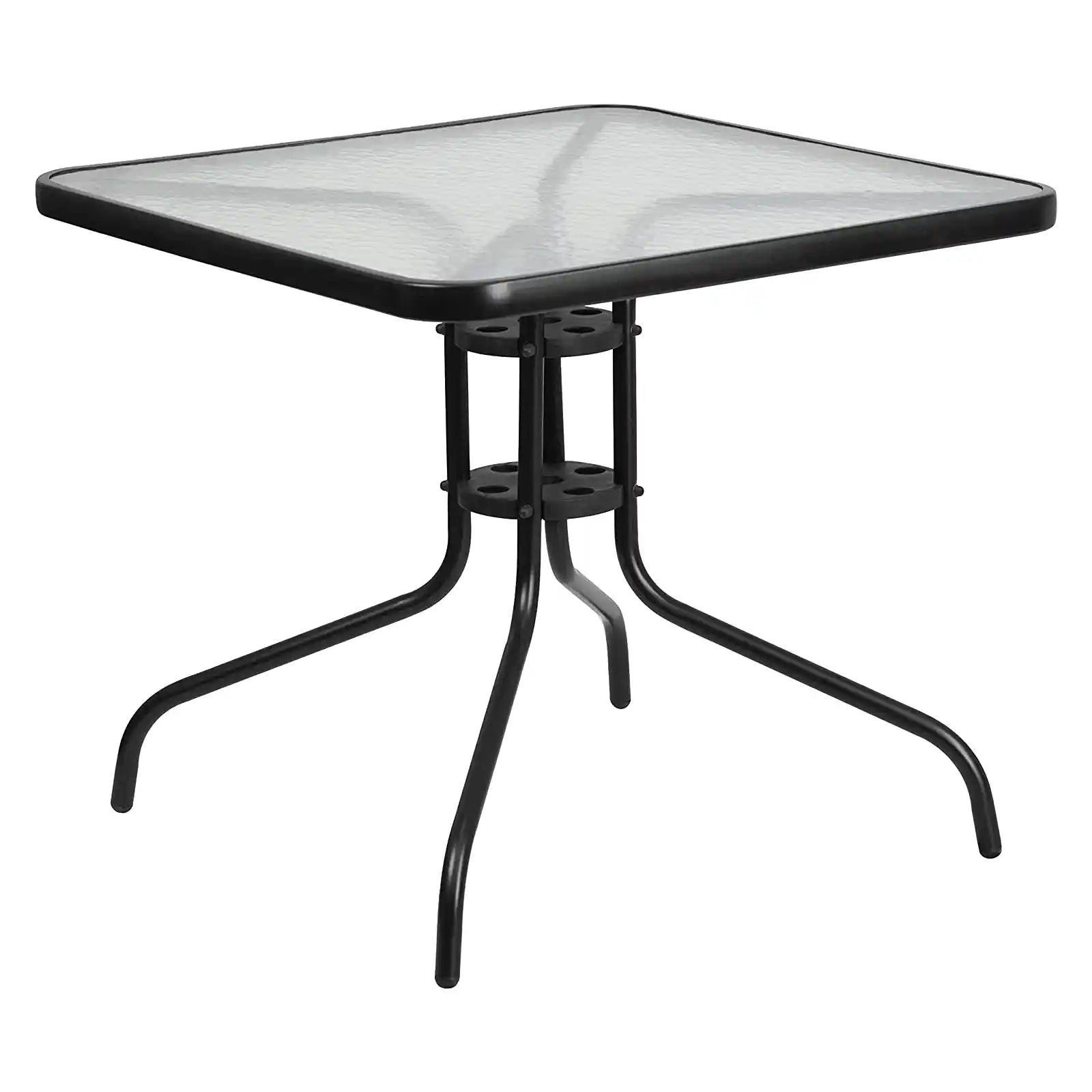 31.5'' or 23.5" Square Tempered Glass Metal Table