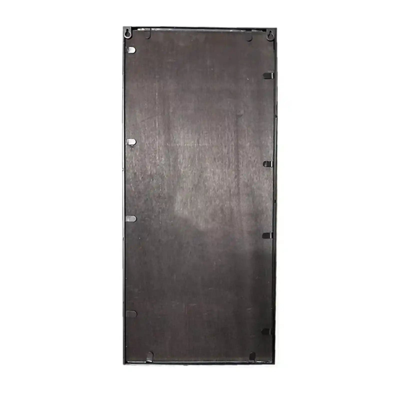 Espejo de pared de metal con panel de ventana rectangular, negro