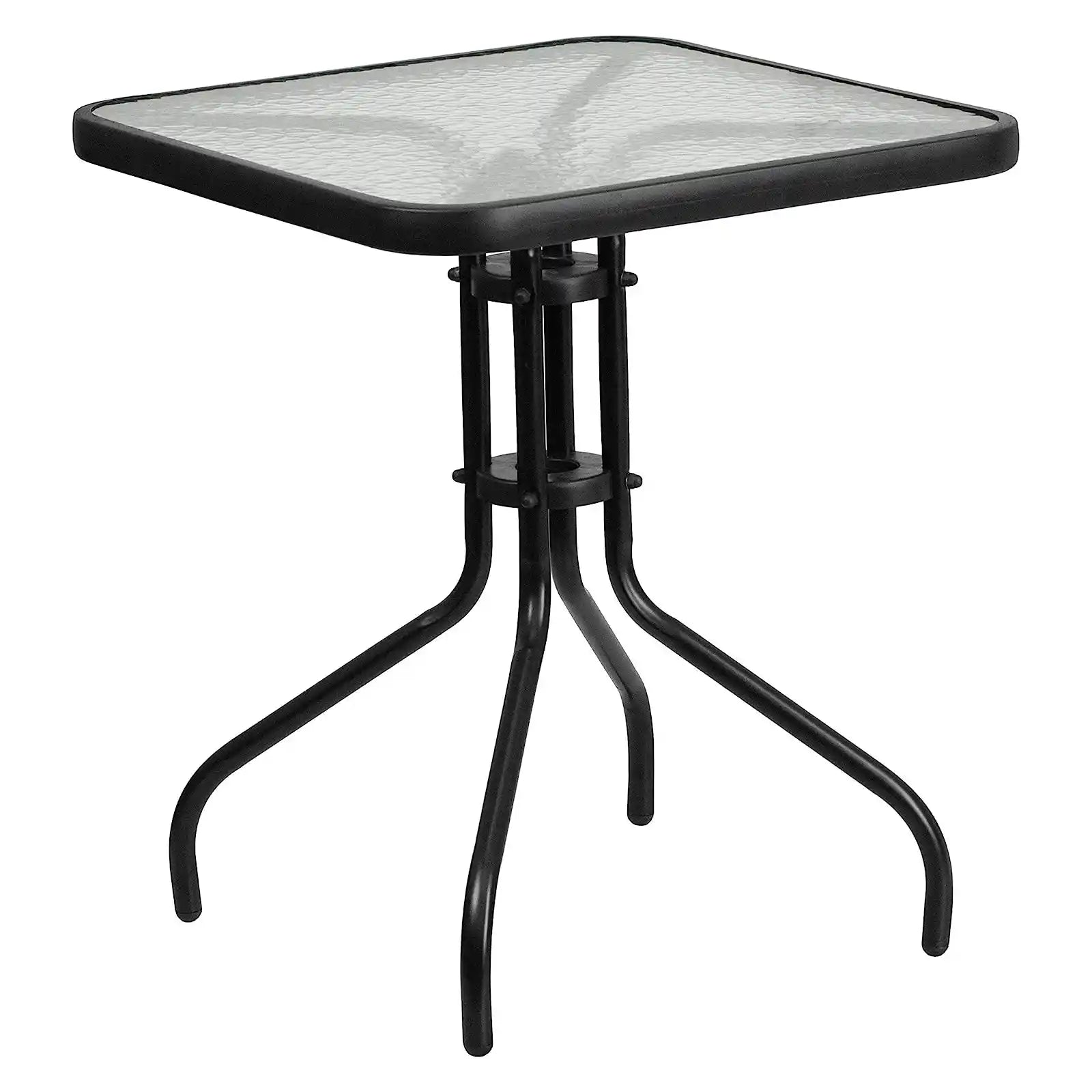 31.5'' or 23.5" Square Tempered Glass Metal Table