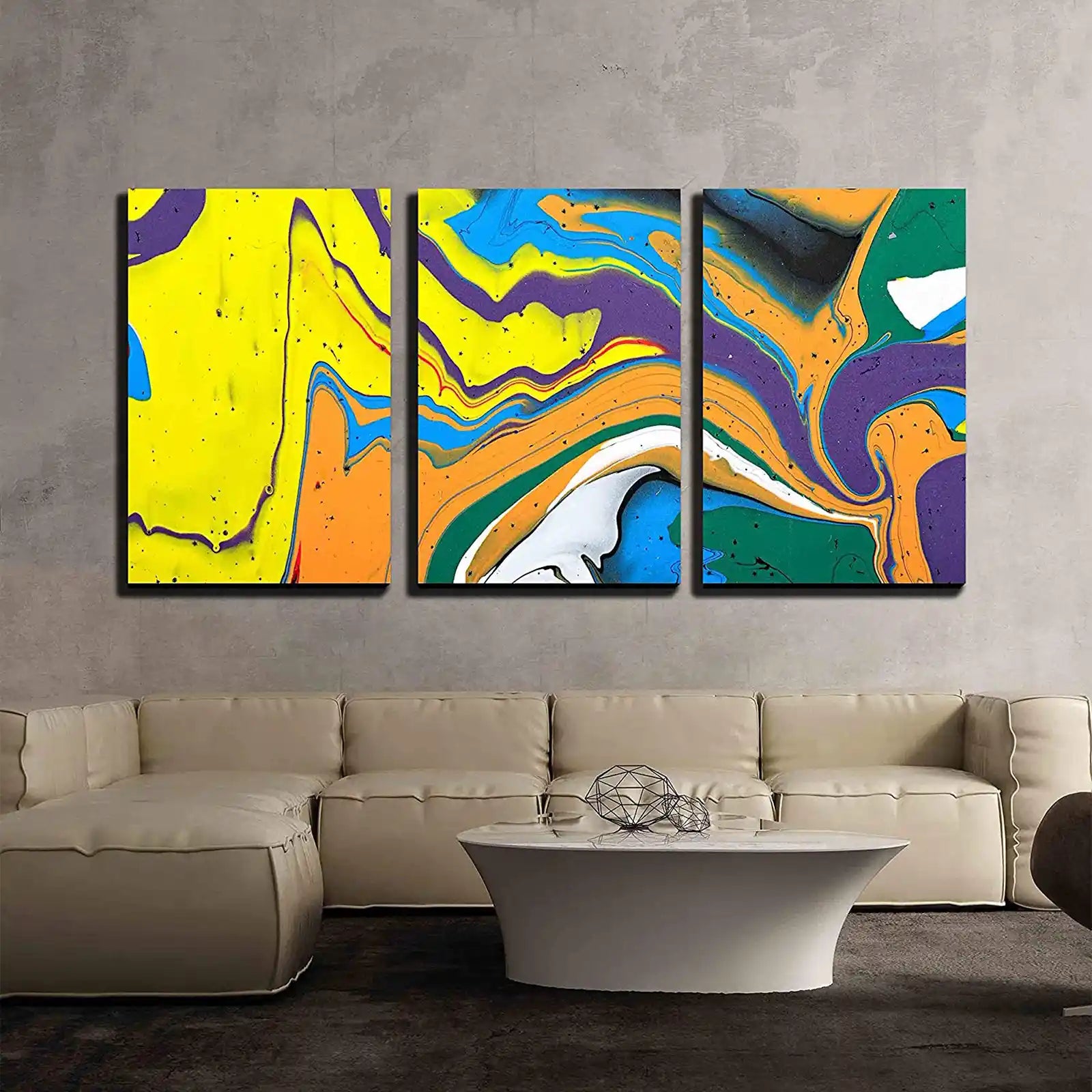 Pintura acrílica abstracta - Decoración de pared de arte en lienzo