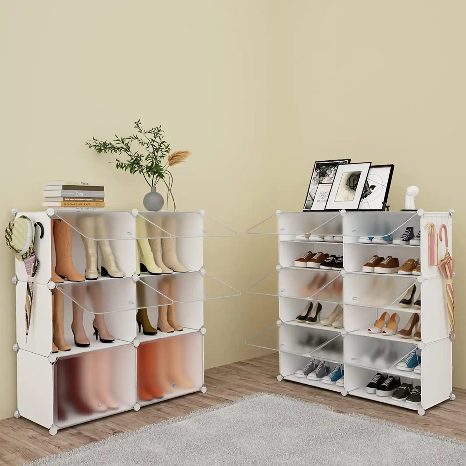 Shoe Storage , Shoe Rack Organizer for Closet Shoe Cabinet with Door Shoe Shelves for Closet,Entryway,Hallway,Bedroom