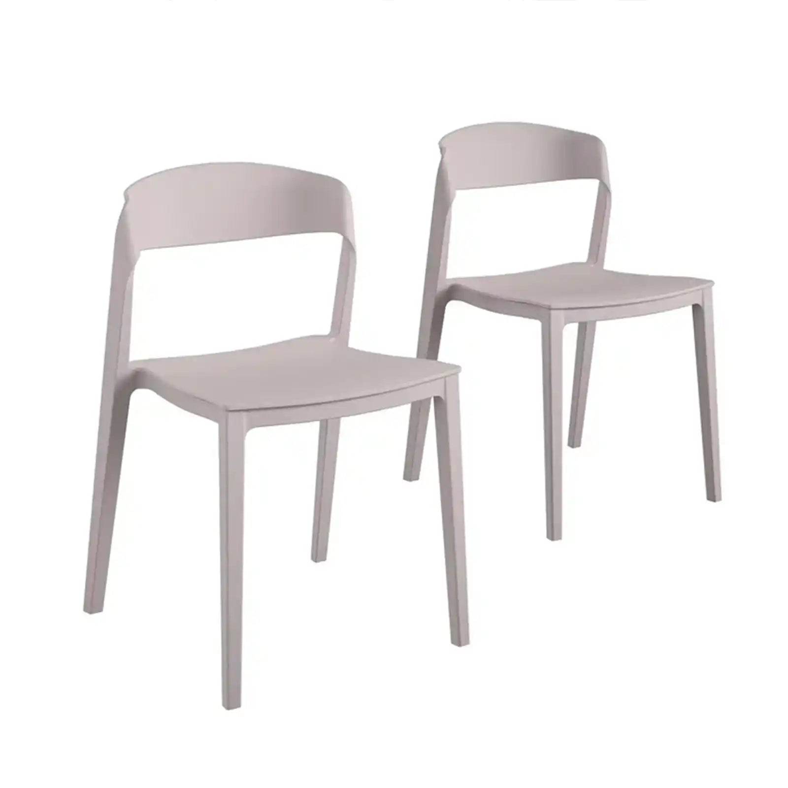 Silla apilable moderna de resina con respaldo de cinta