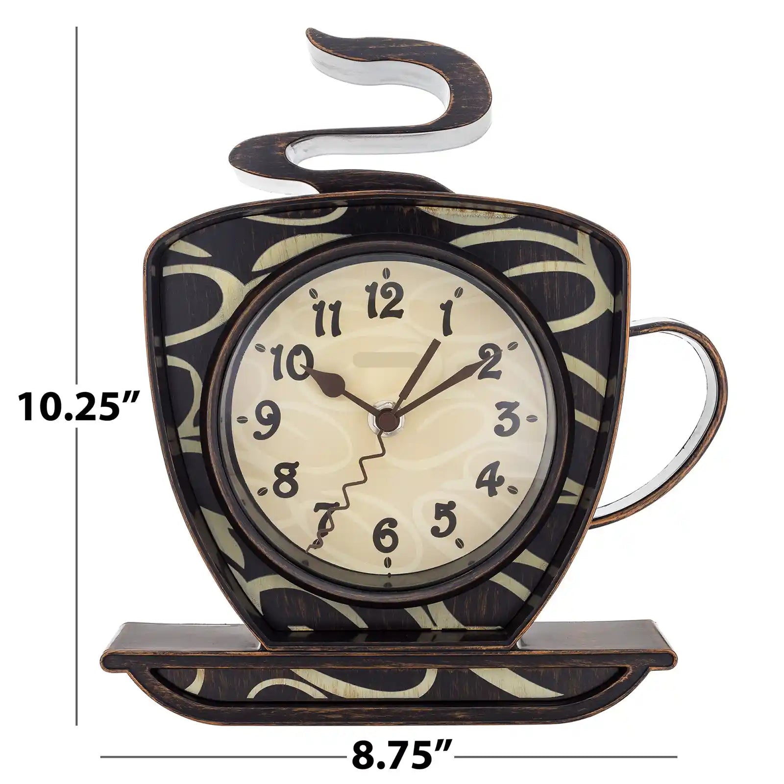 Brown 3D Coffee Mug Wall Clock