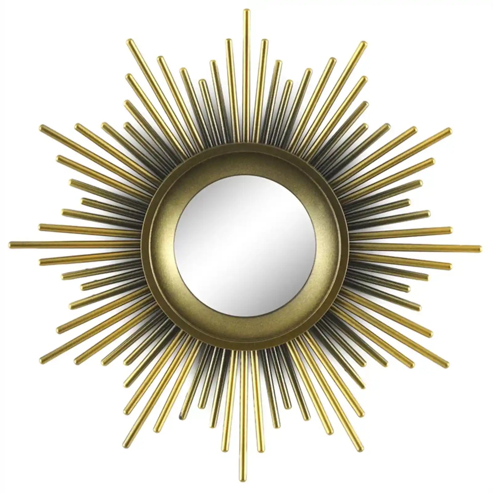 3-Piece Round Sunburst Mirror Set in Gold Finish