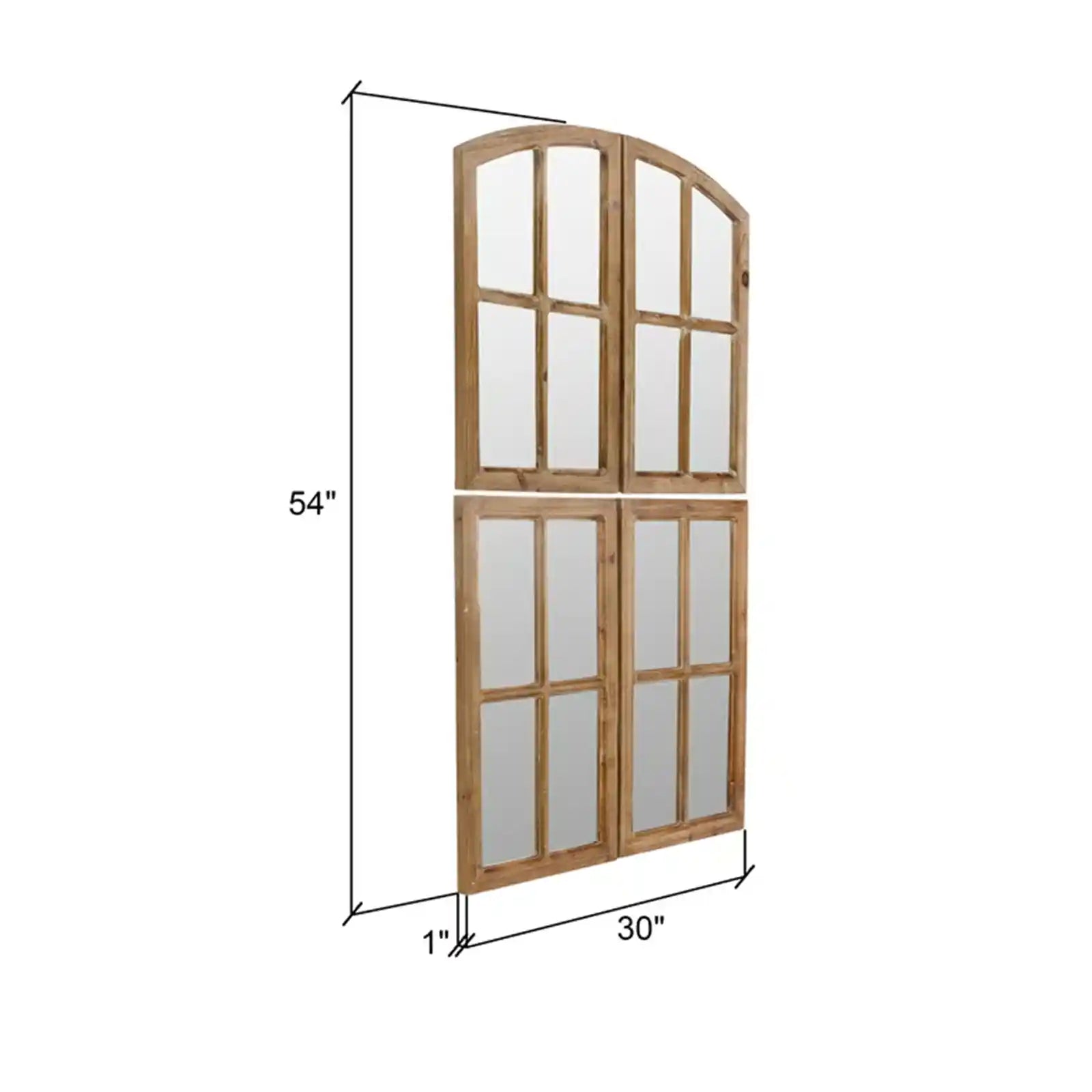 Espejos para ventana con arco, nogal, 33 x 18 pulgadas (juego de 2) 