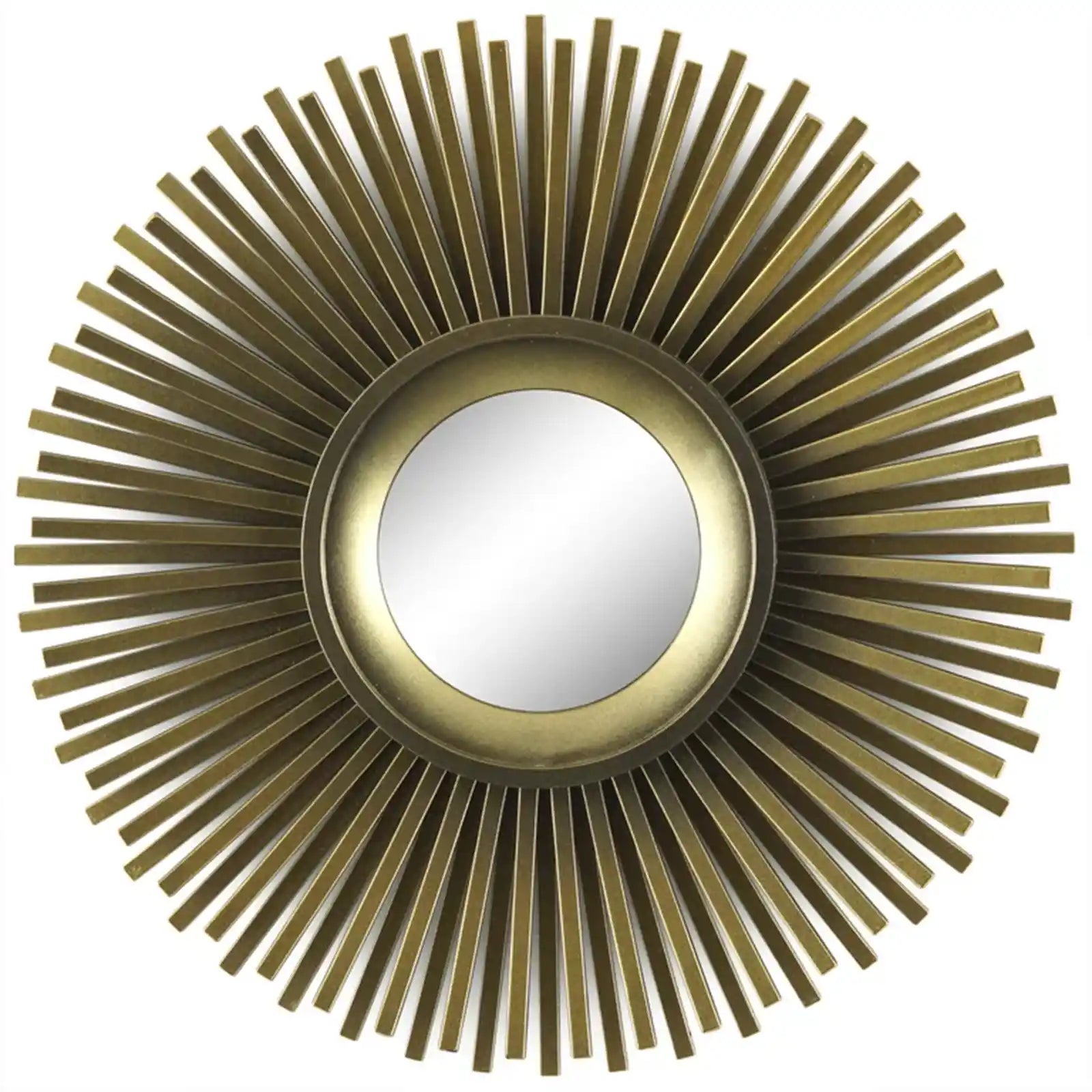 3-Piece Round Sunburst Mirror Set in Gold Finish