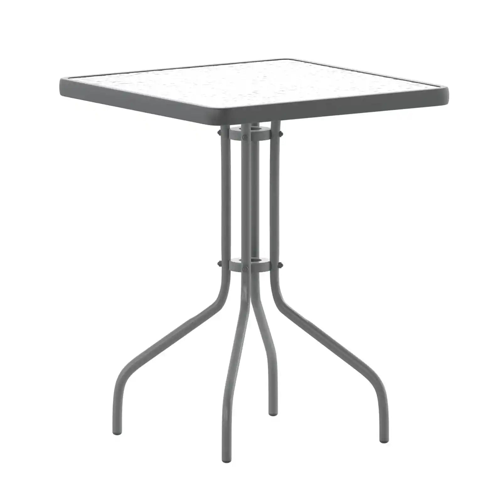 31.5'' or 23.5" Square Tempered Glass Metal Table