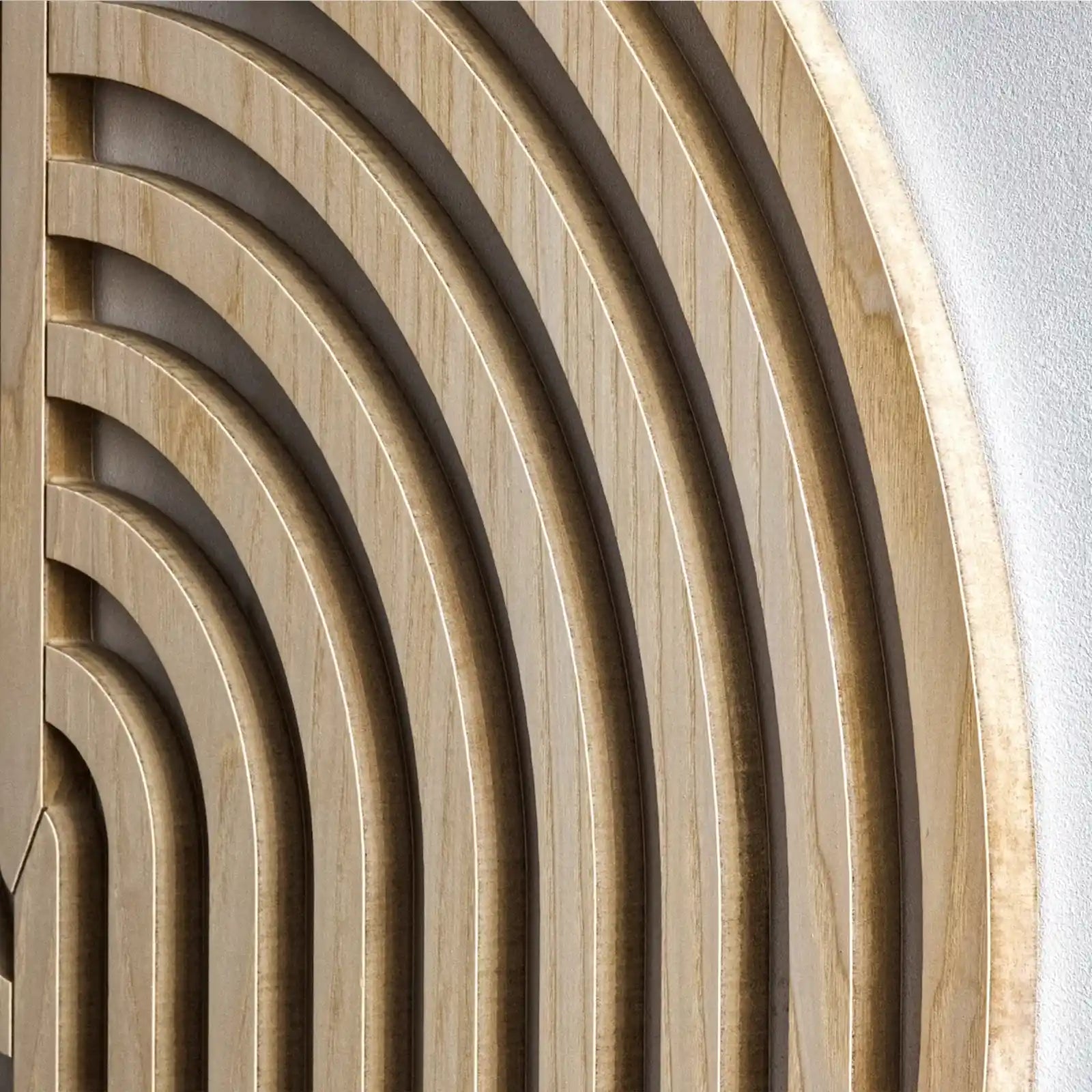 Arte de pared de madera redonda | Arte moderno de pared de madera | Decoración geométrica | Arte de pared minimalista | Arte de pared bohemio | Paneles de pared de madera abstractos