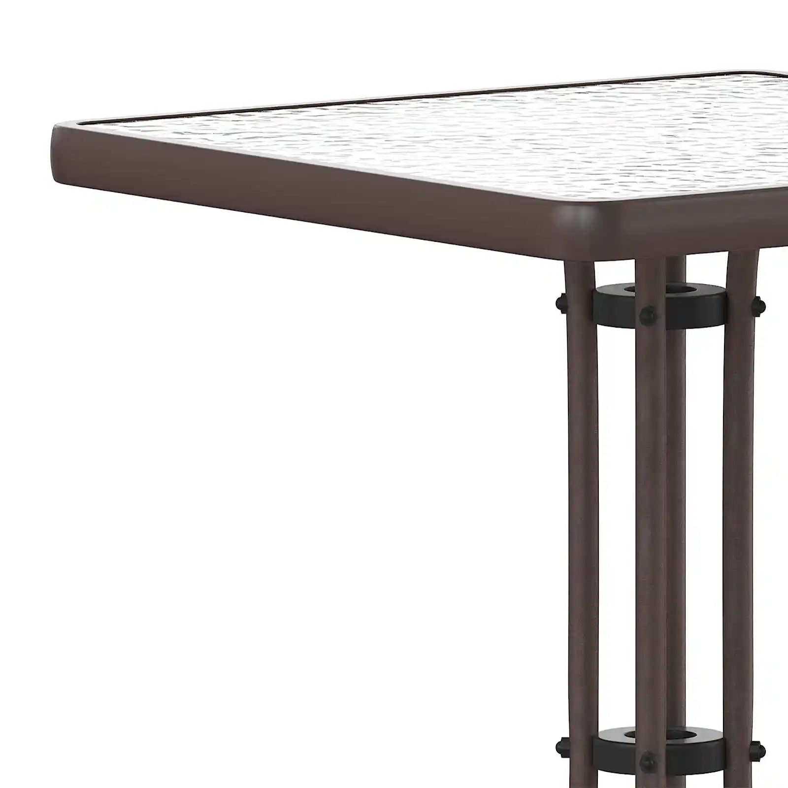 31.5'' or 23.5" Square Tempered Glass Metal Table