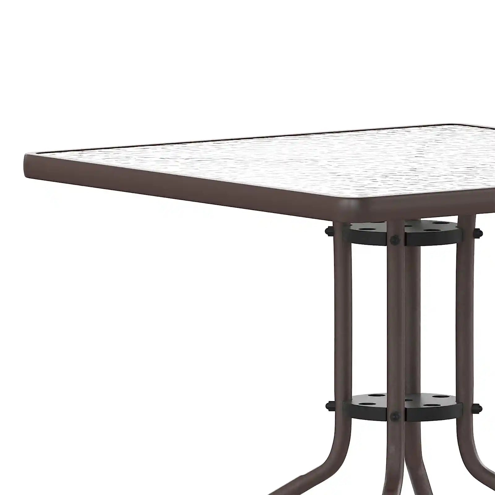 31.5'' or 23.5" Square Tempered Glass Metal Table