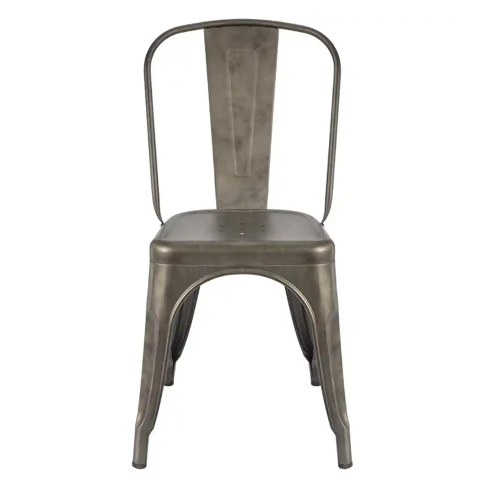 Silla de comedor de metal para uso en interiores y exteriores, silla Trattoria clásica apilable, sillas laterales de metal para comedor de moda, para restaurante Bistro Cafe, juego de 4