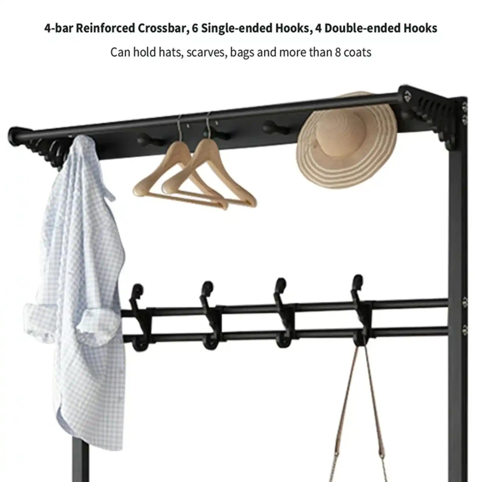 3 in 1 Entryway Hall Tree Coat Rack, Industrial Entryway Bench with 2-Tier Shoe Storage Bench