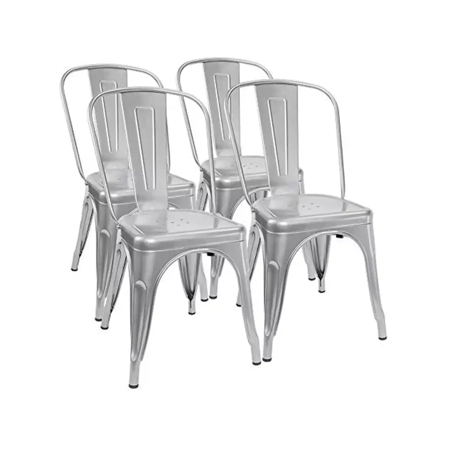 Silla de comedor de metal para uso en interiores y exteriores, silla Trattoria clásica apilable, sillas laterales de metal para comedor de moda, para restaurante Bistro Cafe, juego de 4