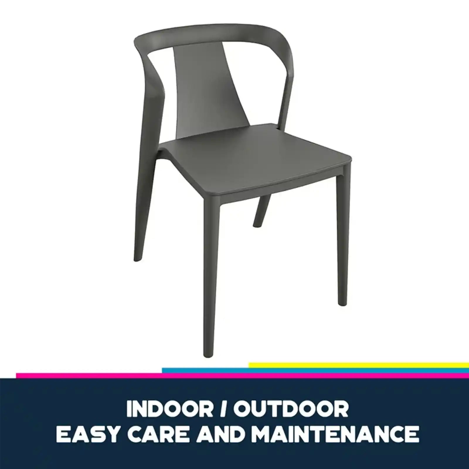 Modern Arm Dining Chair, Indoor/Outdoor, 2-Pack