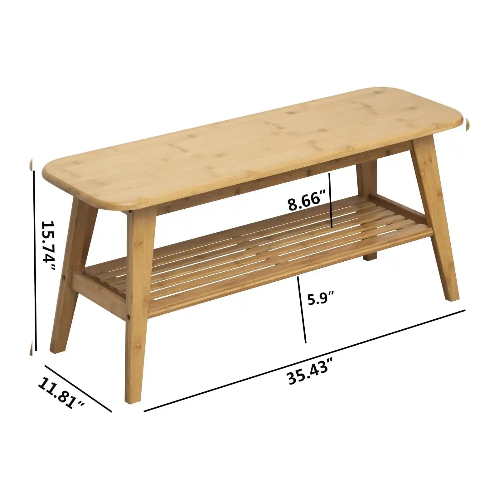 Shoe Rack Bench, Bamboo Entryway Bench, 3 Tier Shoe Bench with Storage for Hallway Living Room Bedroom Corridor, Nature