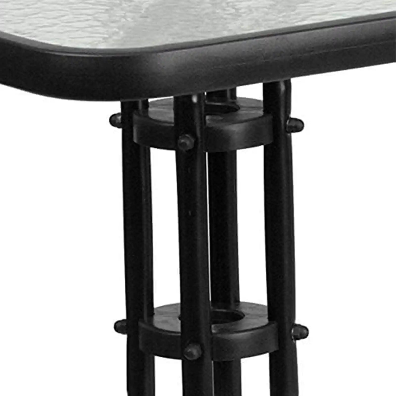 31.5'' or 23.5" Square Tempered Glass Metal Table