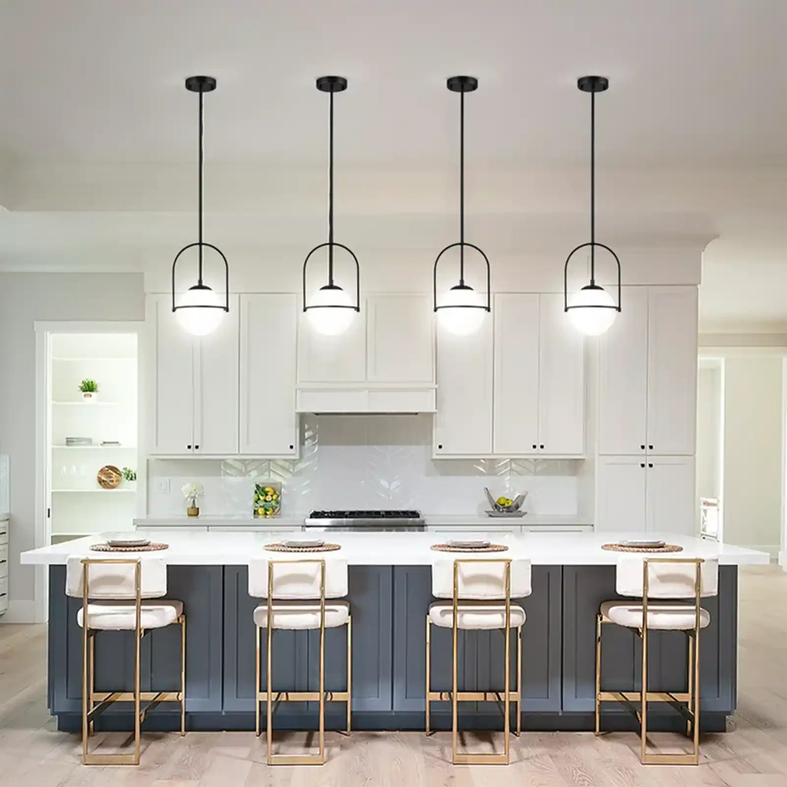 Black Pendant Light Fixtures Glass Globe Pendant Lights Mid Century Modern Pendant Light Chandelier Cream White Pendant Lighting for Kitchen Island