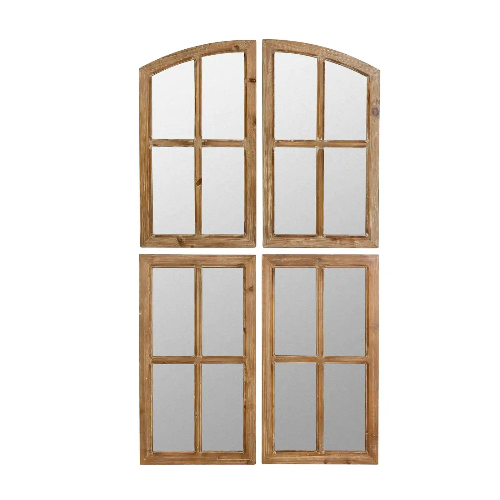 Espejos para ventana con arco, nogal, 33 x 18 pulgadas (juego de 2) 