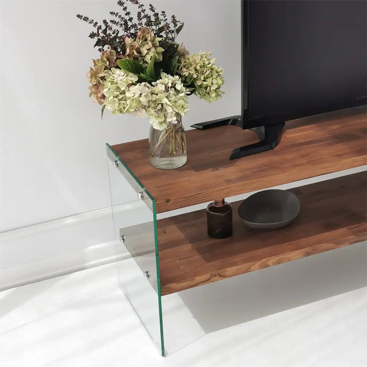 Frosin - Solid Wood TV Stand and Glass TV Stand, Entertainment Center, Handmade Design