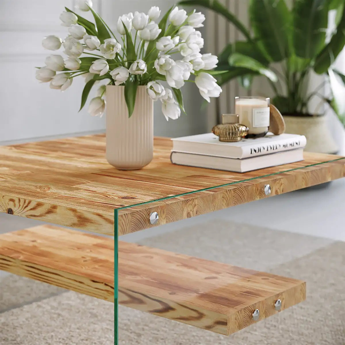 Frosin - Solid Wood Coffee Table, Scandin Coffee Table , Center Table, Accent Tables