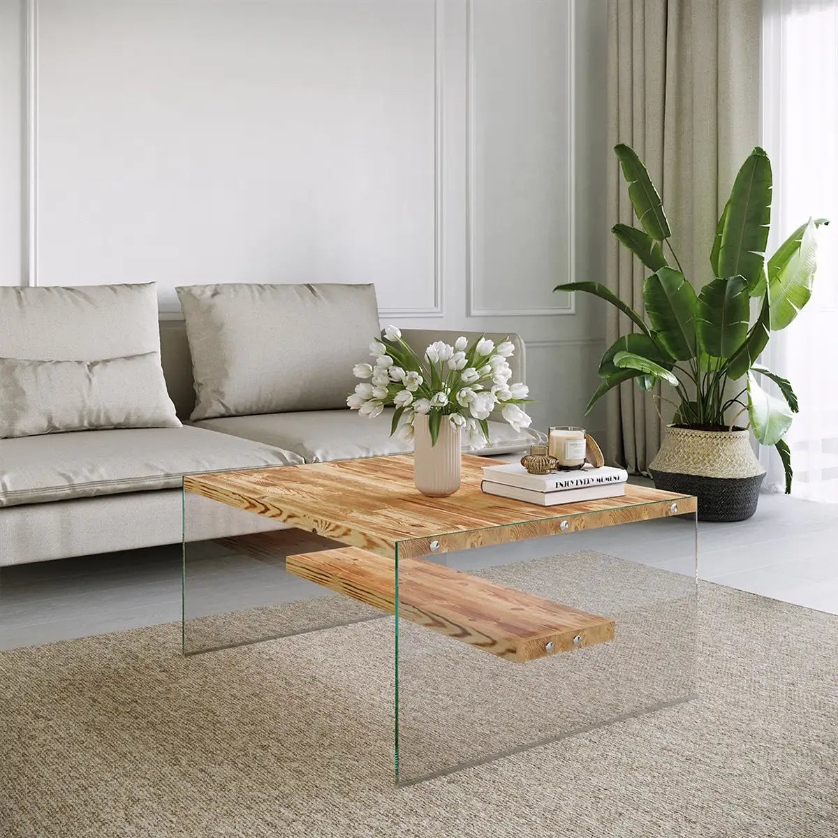 Frosin - Solid Wood Coffee Table, Scandin Coffee Table , Center Table, Accent Tables