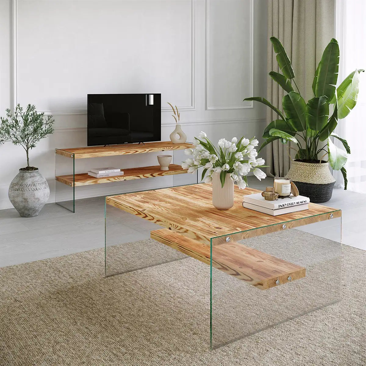 Frosin - Solid Wood Coffee Table, Scandin Coffee Table , Center Table, Accent Tables