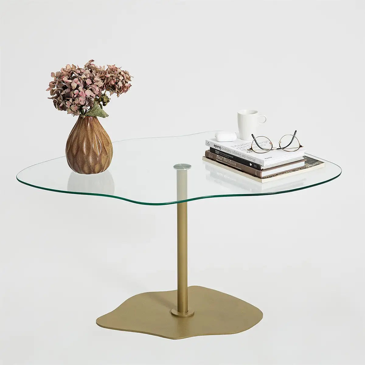 Cloudy - Contemporary Glass Top Coffee Table, Minimalist Cofffee Table, Living Room Side Table