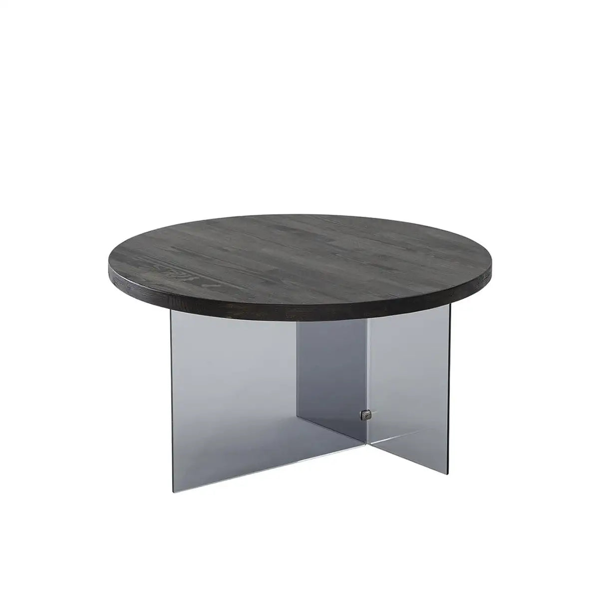 Sally - Anthracite Solid Wood Coffee Table with Tempered Clear Glass Legs or Tempered Smoked Glass Legs