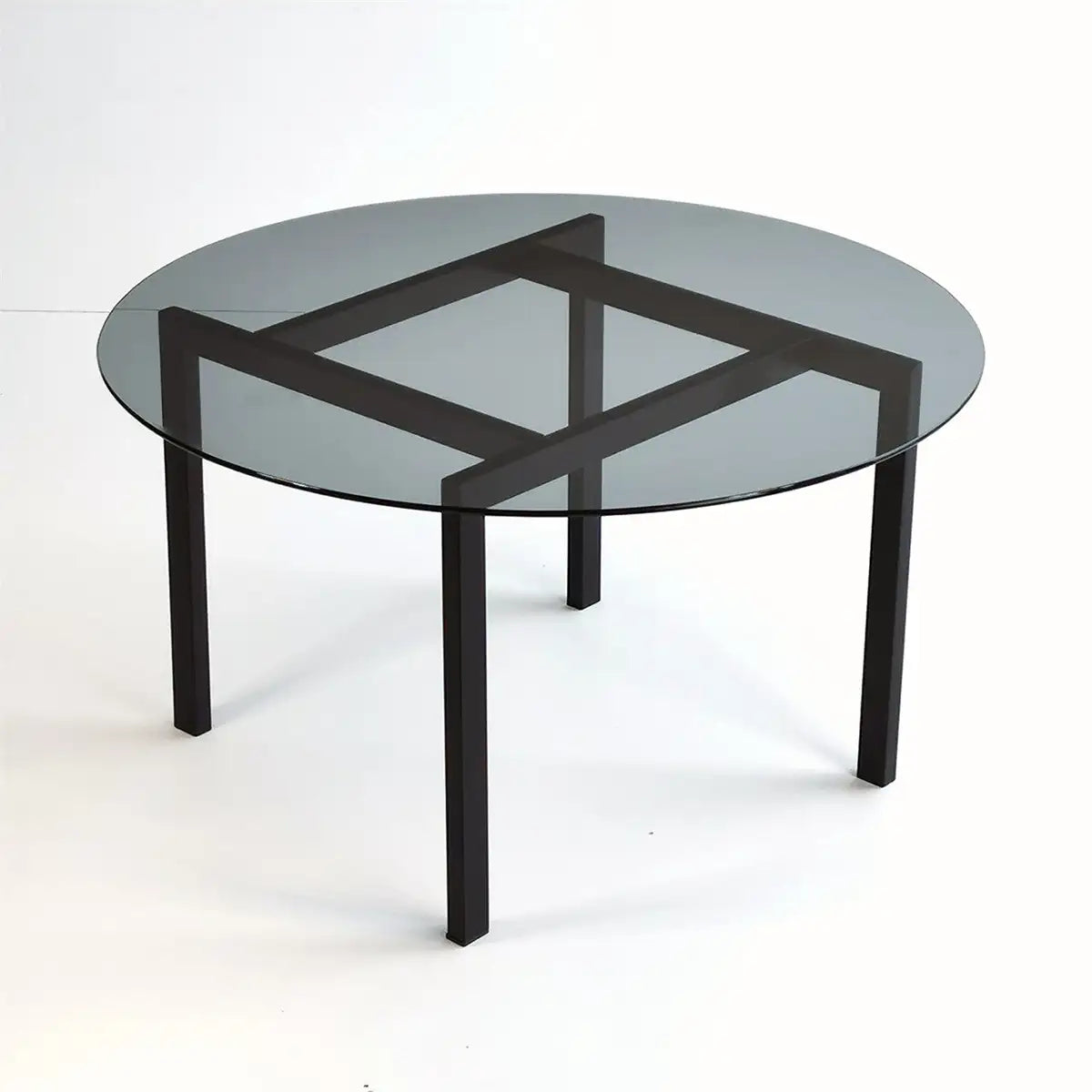 Spider - Modern Tempered Glass Top Coffee Table with Metal Legs, Black Metal Accent Table, Metal Coffee Table