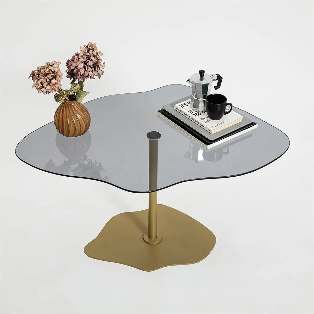 Cloudy - Contemporary Glass Top Coffee Table, Minimalist Cofffee Table, Living Room Side Table