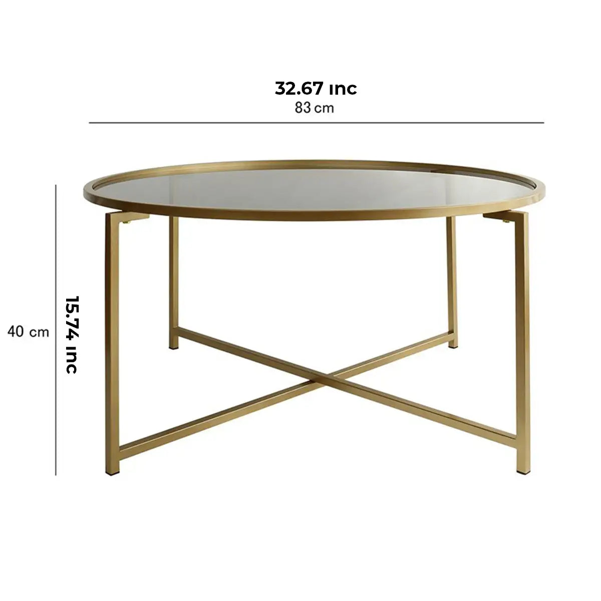 Octopus - Modern Tempered Glass Coffee Table with Gold Metal Legs, Gold Metal Coffee Table, Gold Metal Accent Table, Round Coffee Table