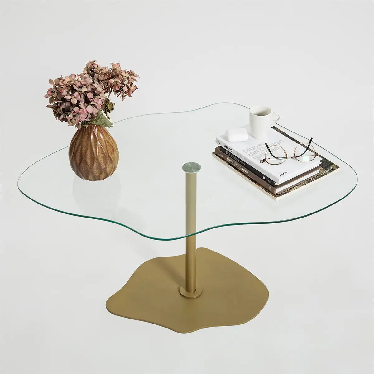 Cloudy - Contemporary Glass Top Coffee Table, Minimalist Cofffee Table, Living Room Side Table