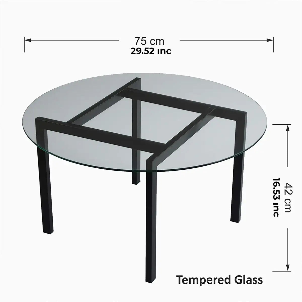 Spider - Modern Tempered Glass Top Coffee Table with Metal Legs, Black Metal Accent Table, Metal Coffee Table