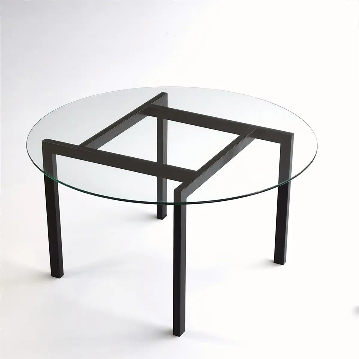 Spider - Modern Tempered Glass Top Coffee Table with Metal Legs, Black Metal Accent Table, Metal Coffee Table