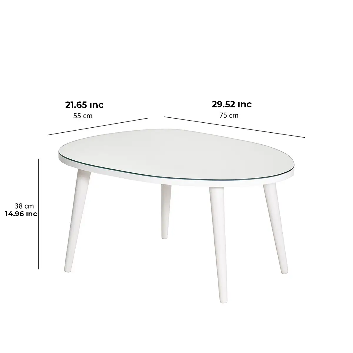 Picco - Modern Coffee Table with Smoked Mirror and Solid Wood Legs