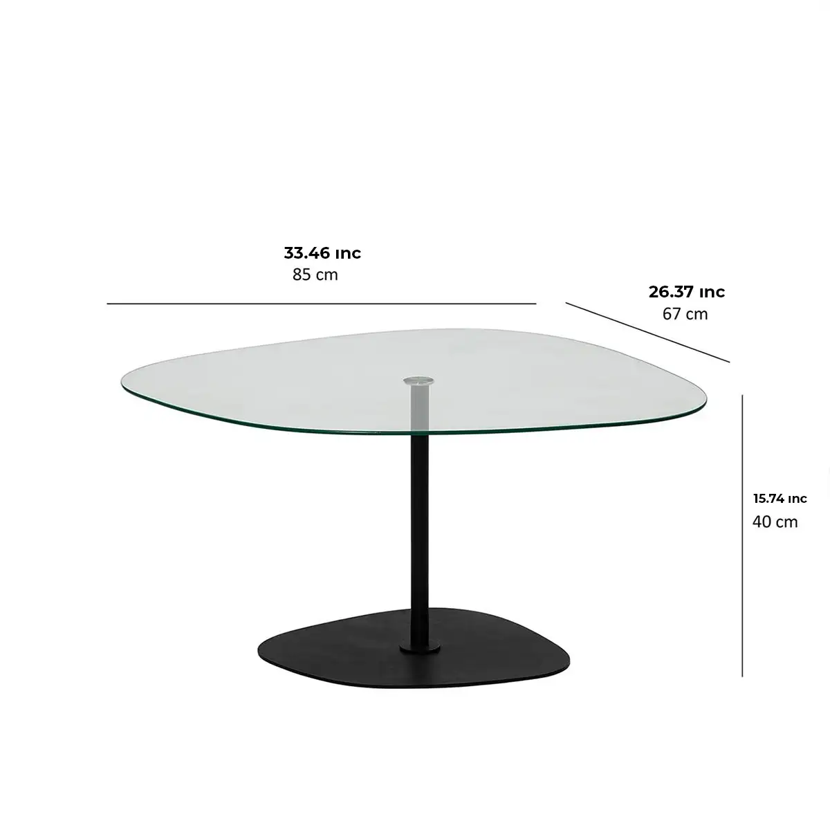 Large Cloudy - Asymmetrical Design Coffee Table, Glass Accent Table, Modern Coffee Table, Industrial Coffee Table