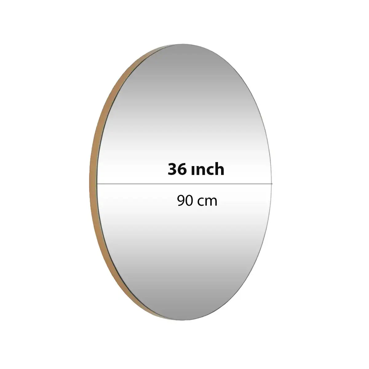 Milan - Round Mirror with Gold Edge, Round Wall Mirror