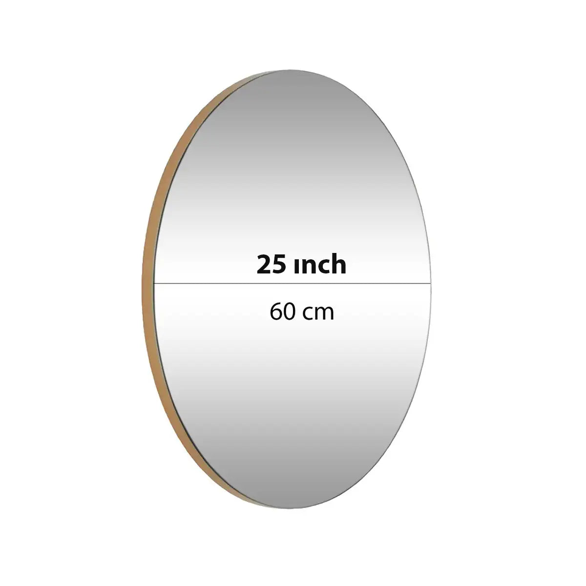 Milan - Round Mirror with Gold Edge, Round Wall Mirror